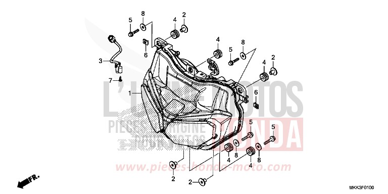 PROJECTEUR de Africa Twin VICTORY RED (R334B) 2018